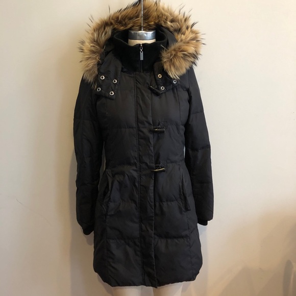Ellen Tracy Jackets & Blazers - Ellen Tracy Black Down Puffer Jacket Real Fur